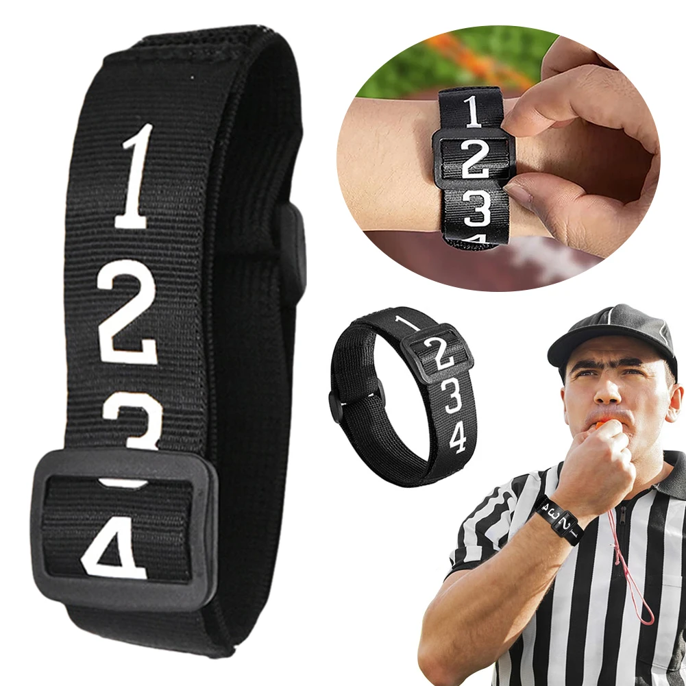 Football Referee Gear Referee Wristband with Sliding Clip Football Numbered Wrist Down Indicator Football Accessories