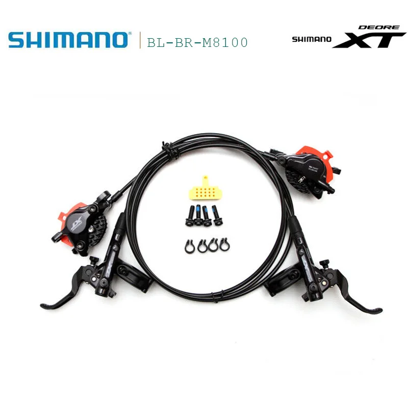 SHIMANO XT Deore BL-BR-M8100 Hydraulic Disc Brake Set Levers Pair Front/Rear G05S/J05A Left Front Right Rear 8500*1600mm-OE OE