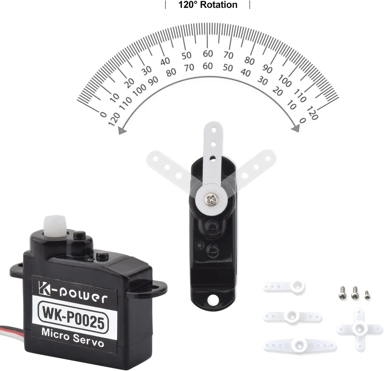 3 pezzi K-power WK-P0025 Micro servo coreless da 2,5 g, coppia ad alta velocità da 0,8 kg per robot Arduino fai da te per auto aereo RC