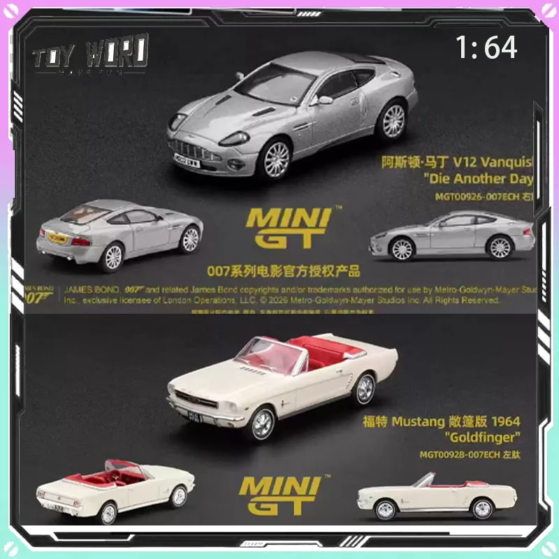 Original MINIGT 1:64 Martin V12 Ford Mustang 1964 007 Car Model 926 928 Toy Ornament Gift Favorite Collectible Decorations