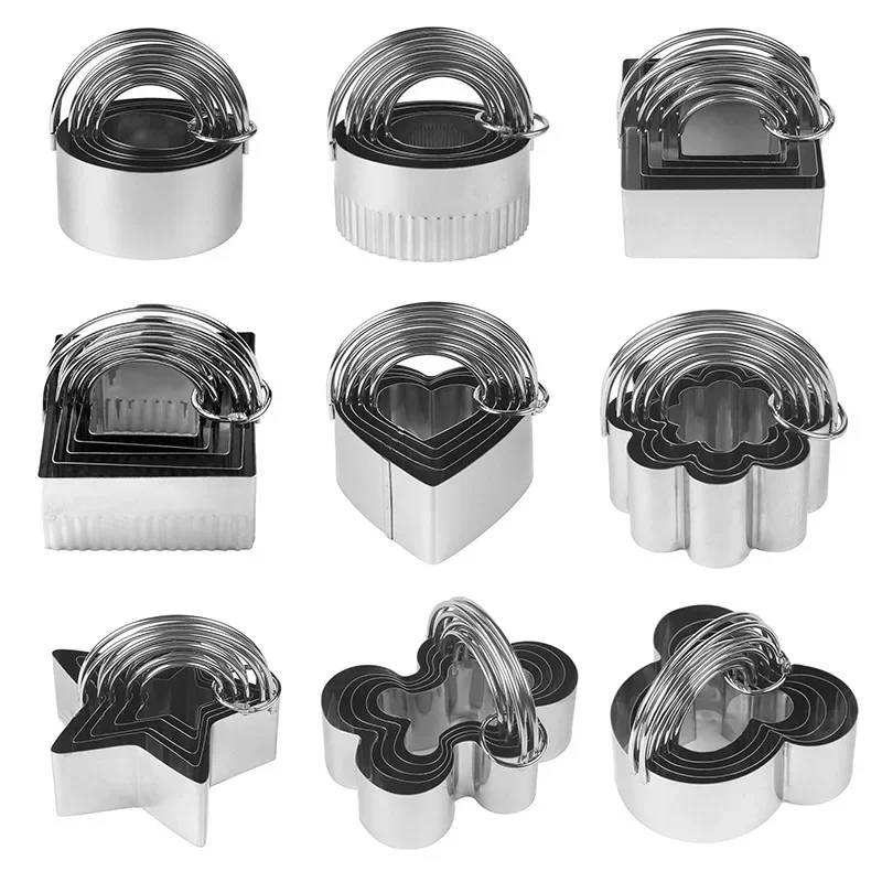 Five-Piece round Dumpling Mold Stainless Steel Wonton Dumpling Wrapper Mold Kitchen Cookie Cutter Cookie Cutter