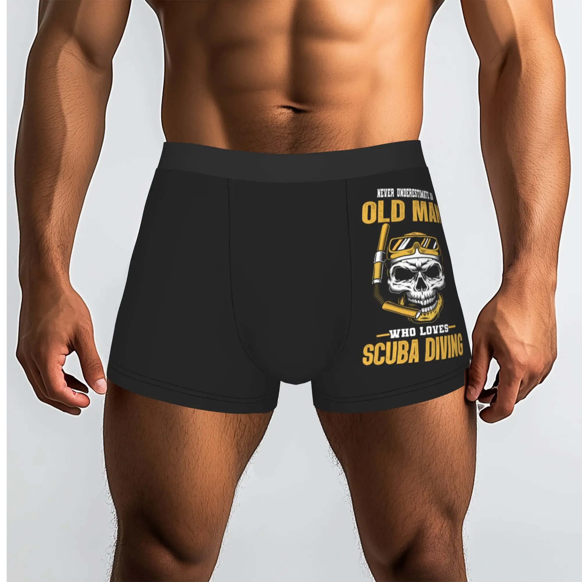 Custom Male Fashion Underestimate Old Scuba Diver Underwear Diving  Boxer Briefs Stretch Shorts Panties Underpants
