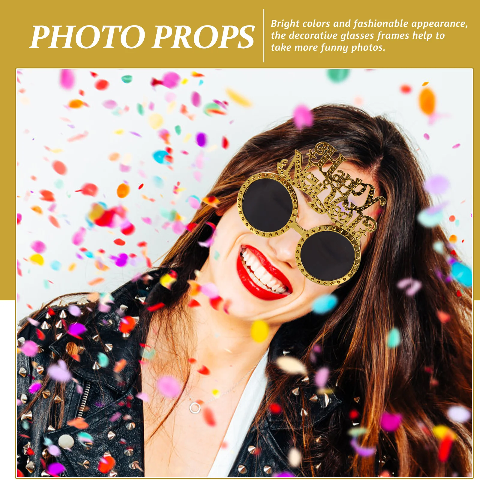 

2pcs New Year Party Glasses Photo Props Funny Eyeglasses Plastic Happy New Year Glasses Party Supplies Creative Eyewear For