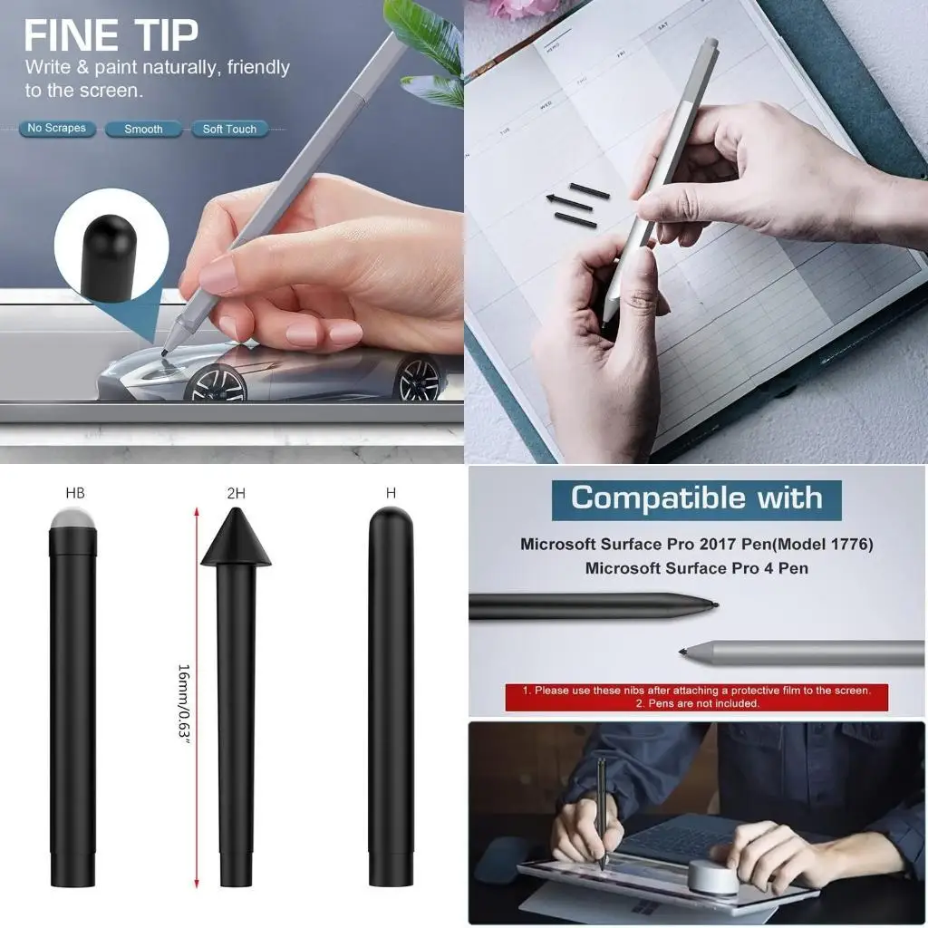 

652F Pen Tips(3pcs 2H H Type) Surface Pen Tip Replacement for SurfacePro4 / 5 / 6 / 7 Original Pen