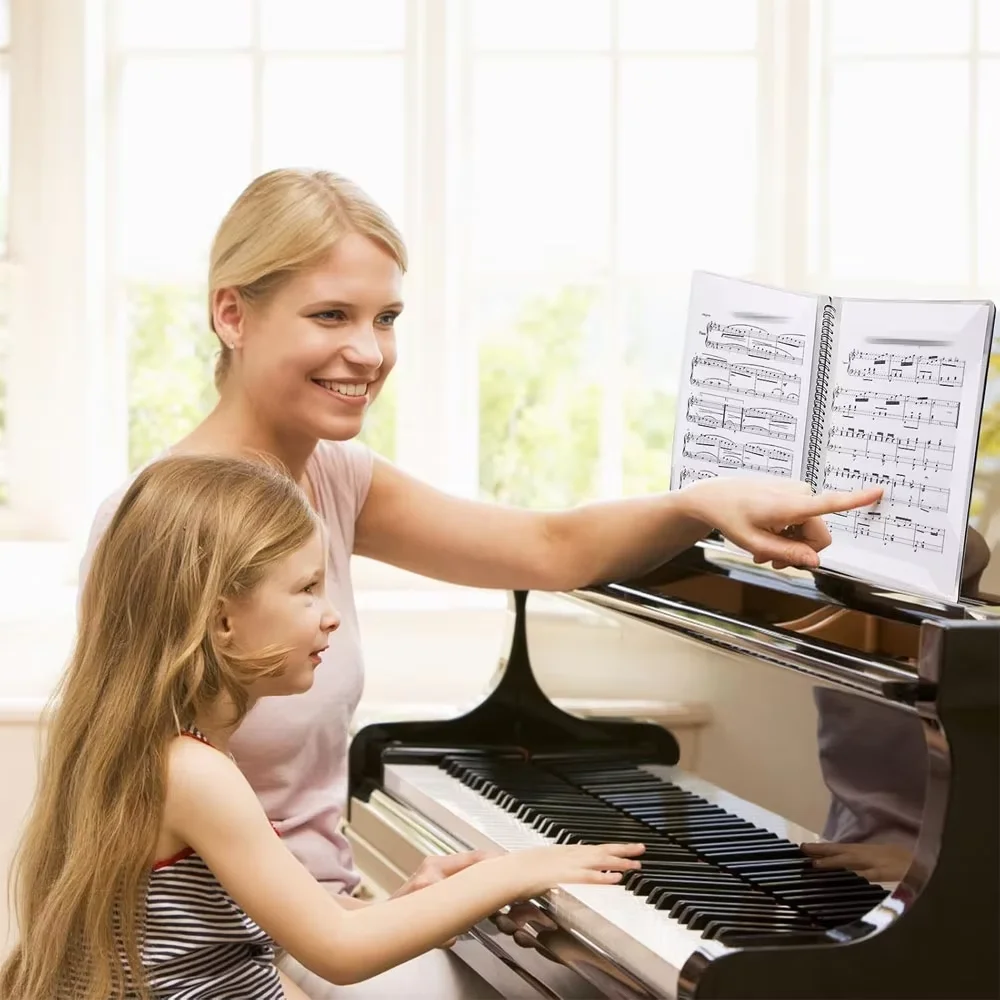 Flexible 40 Pages Piano Music Score Folder A4 Music Book Clip Sheet Note Folder Piano Paper Sheets Music Binder For Practice