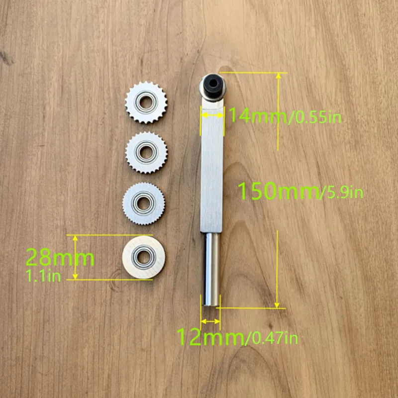 1Set Single Wheel knurling Tool Holder with 4 1-4mm Slot Pitch HSS Knurls, Micro Spiral Tools Woodturning Lathe Tools view 4