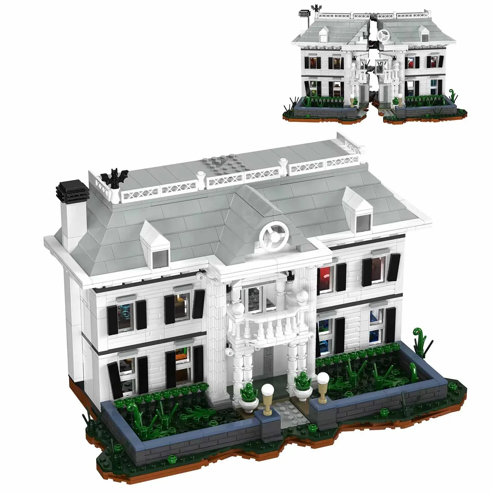 

White Apartment House Building Blocks Set Braved Game White Villa Palace Cottage Model Bricks Gifts for Kids Adults,1620 Pieces