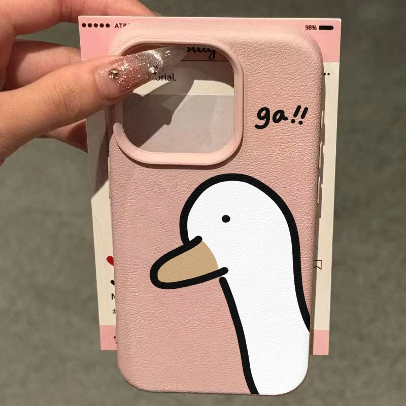 Per iPhone 17 Pro Custodie Carino Semplice Anatra Cassa Del Telefono Per iPhone 16 Pro Max 13 11 12 14 15 7 8 Plus XS XR X 16E 17 Air Soft Cover