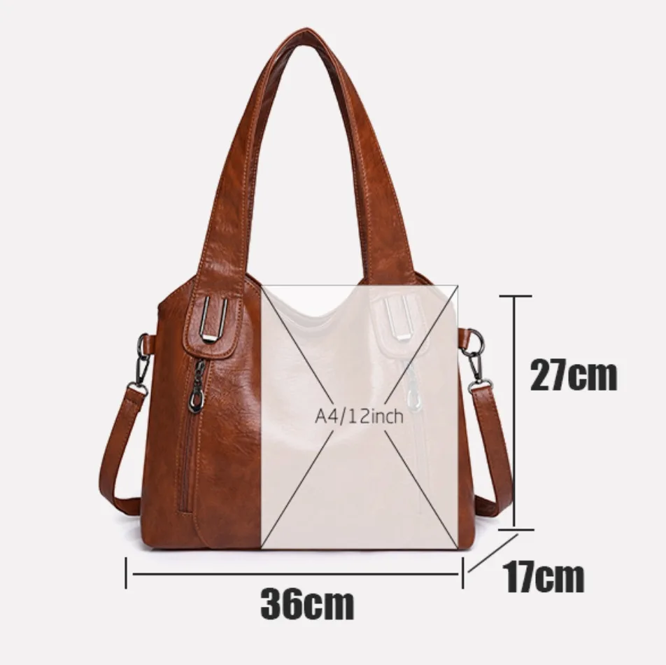 Luxury Soft Leather Handbags Designer Retro Crossbody Bags for Women 2024 New Large Capacity Ladies Shoulder Messenger Bags Sac