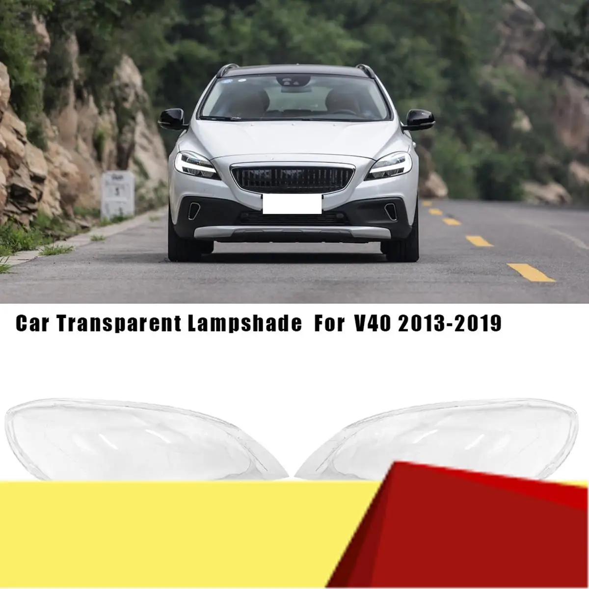 

For -Volvo V40 2013-2019 Right Car Transparent Lampshade Headlight Cover Glasses Lamp Shade Headlight Shell Cover Lens-M53K