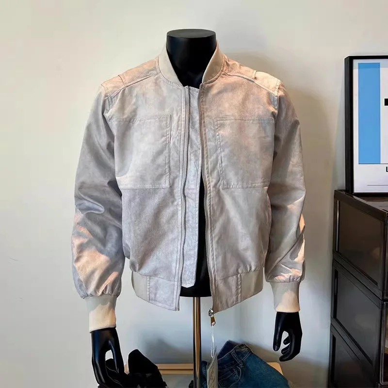 

American Sle Retro Cleanfit Baseball Jaet Men's Workwear High Street Jaet Trendy Brand Loose Fit Long Sve Zipper