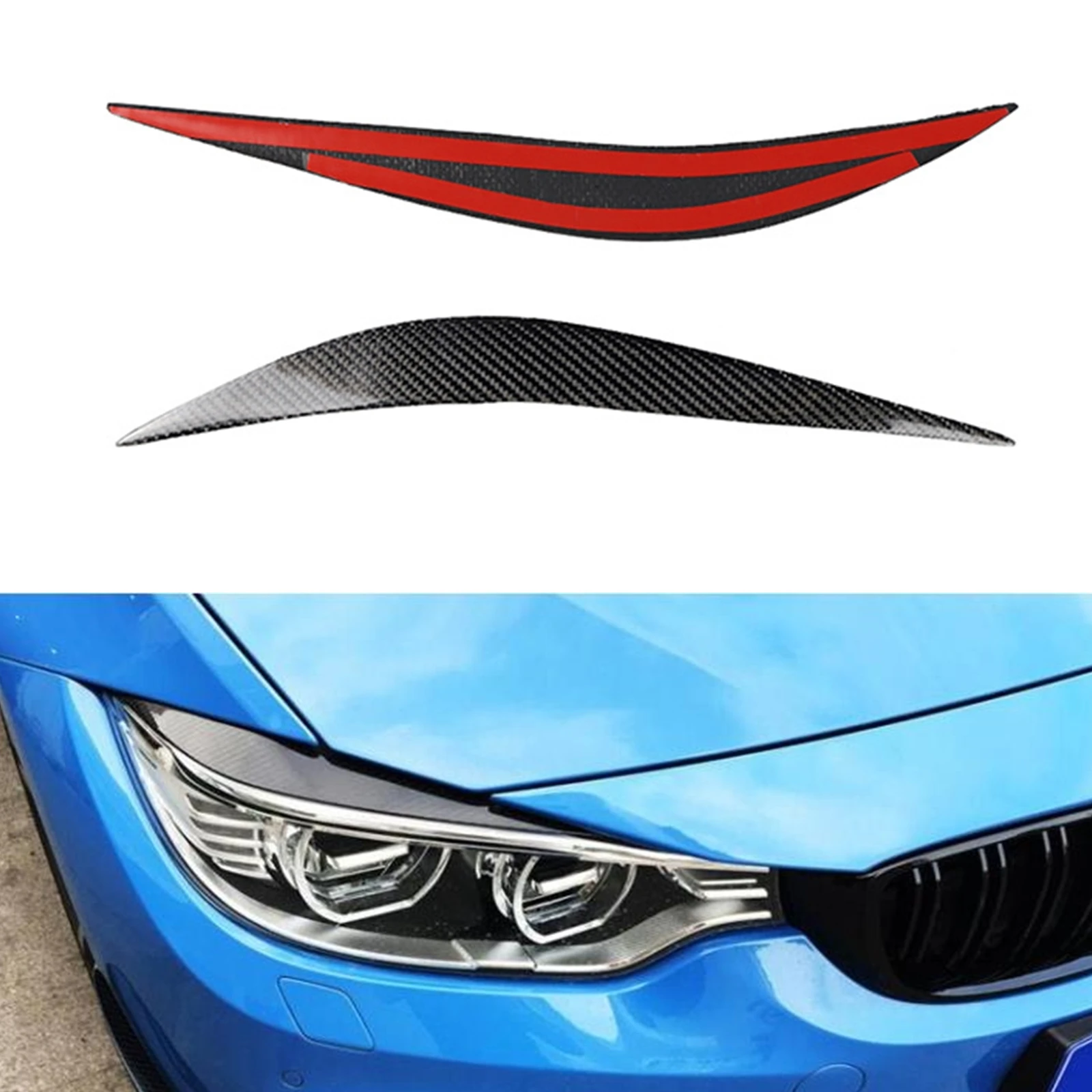 Headlight Eyebrow Headlamp Eyelid Trim For BMW F80 M3 F82 F83 M4 & 4 Series F32 F33 F36 Carbon Fiber Head Light Lamp Cover Brow