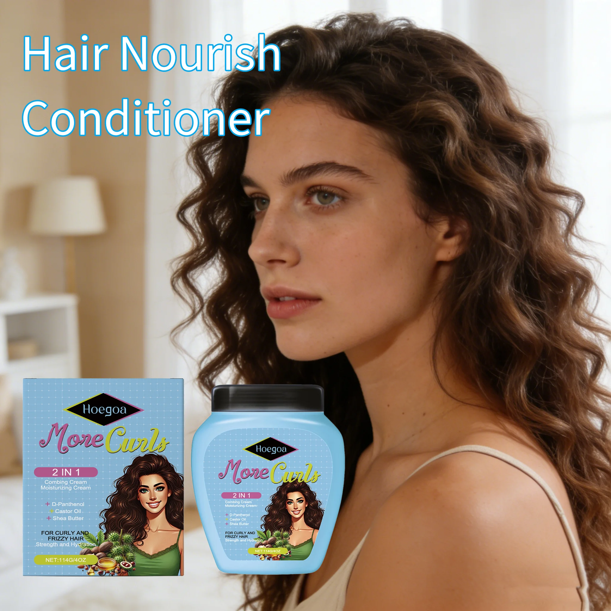 HOEGOA Leave-In Hair Conditioner Repair Damage Eliminate Frizz Reduce Hair Loss Soft Smooth Keratin Hair Nourishing Conditioner