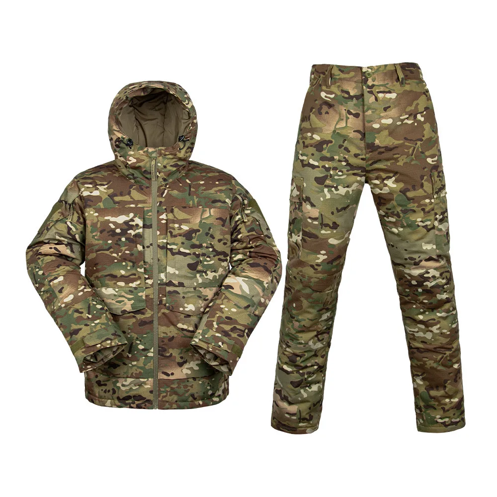 Herren Winter jacke mit Hose warmer Mantel für Herbst Baumwolle warme Anzüge Jagd anzüge Outdoor-Sport uniform große Herren-Sets