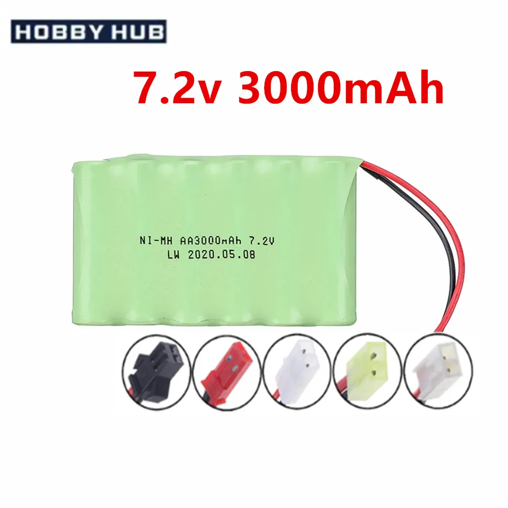 Image of 7,2V 3000mAh Ni-MH AA Akku für RC-Auto, Roboter, Panzer, Kanone, Boot, 7,2V 2800mAh wiederaufladbarer Akkupack
