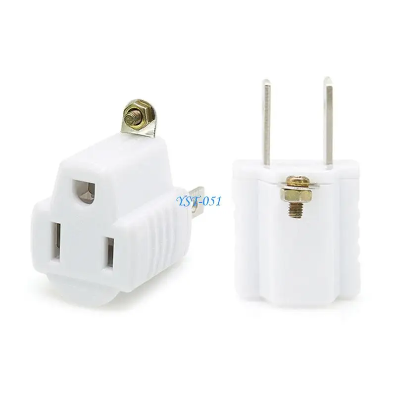 

E15A 2 Prongs to 3 Prongs Outlet Adapter Grounding Converters Adapter Outlets Plugs
