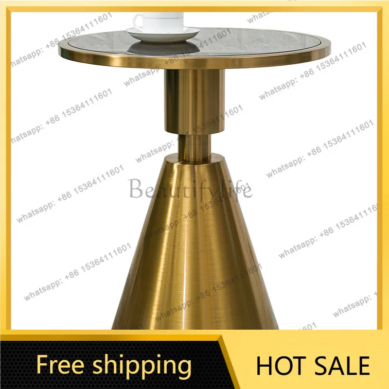 LS wrought iron mini side table small flower stand with sofa light luxury small round coffee table American home