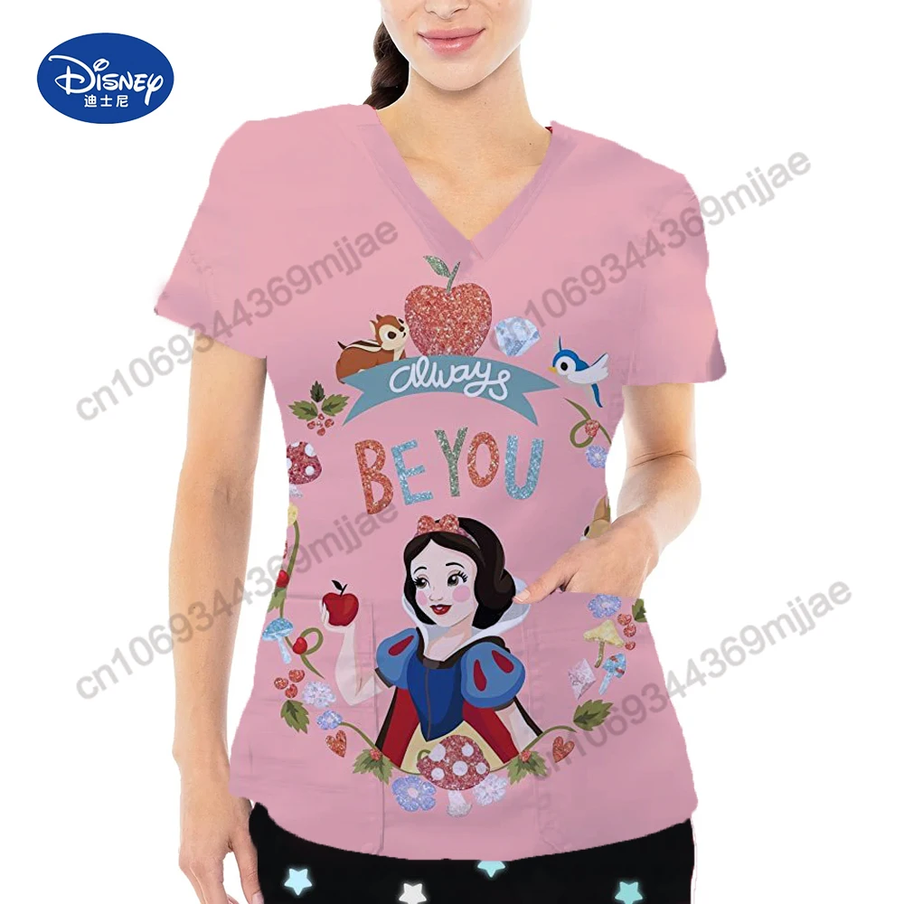 

Disney Pocket V-Neck Women's Clothing Korean Fashion Woman Blouse 2023 Aesthetic Women's Blouses Japanese Y2k Style Cute Tops