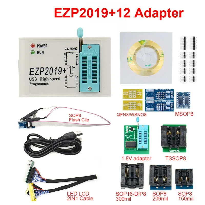 EZP2019 high speed SPI FLASH programmer 24/25/93 bios 25T80 burning, offline copying