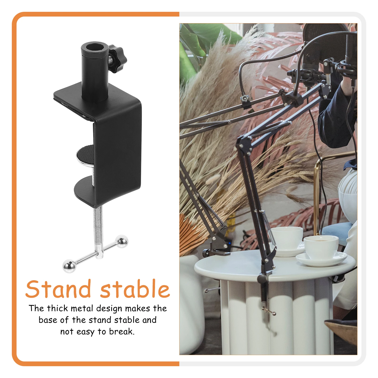 

Universal Desktop Cantilever Bracket Clip Holder Adjustable 4cm Thick Sturdy Metal Base Strong Durable Table Mount for Home