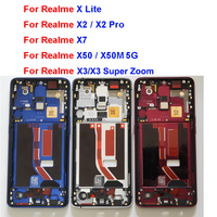 Middle Frame Housing For OPPO Realme X Lite X2 Pro X7 X50 X50M X3 SuperZoom 5G Middle Frame Bezel with Side Button Camera Cover