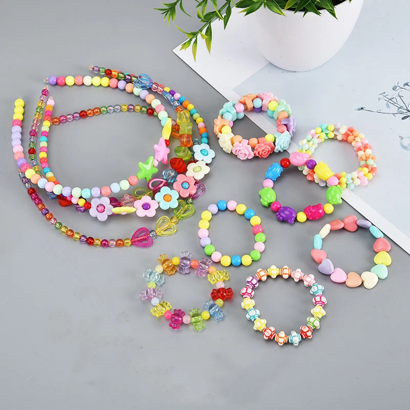 DIY Handmade Beaded Children's Toy Creative Loose Spacer Beads Crafts Making Bracelet Necklace Jewelry Kit Girl Toy Gift