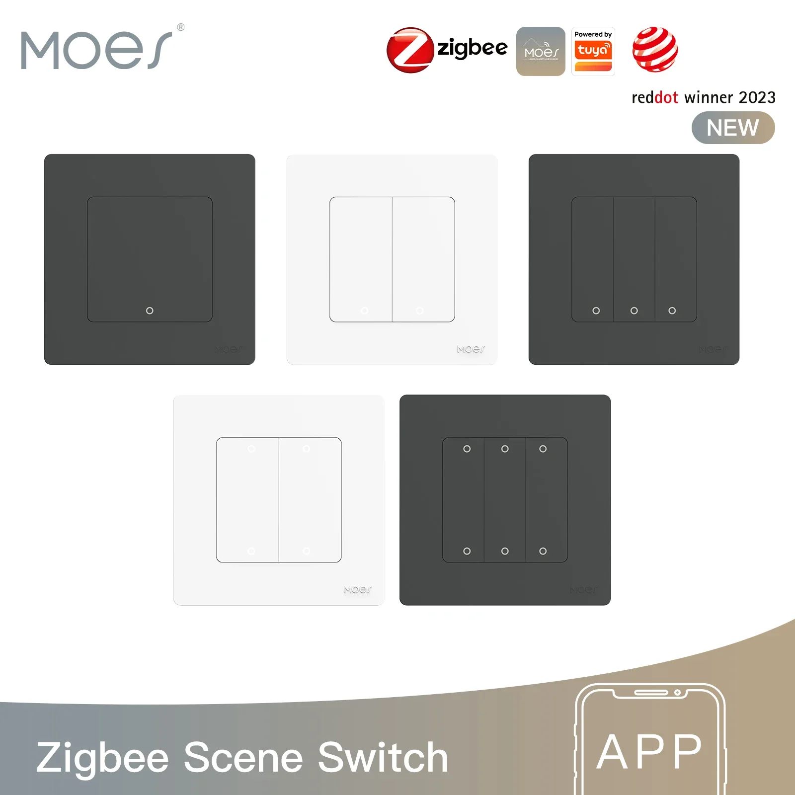 MOES New Star Ring Tuya Smart ZigBee3.0 Scene Switch Smart Life/MOES APP Remote Control