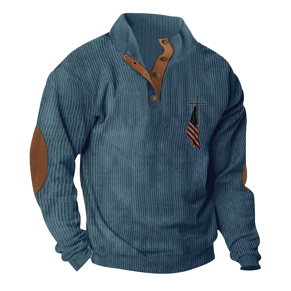 Mens Color-Blocking Stripes Half Collar Hoodies Men Clothing Comfortable Warm Long Sleeve Sweater Fashion Casual ملابس رجاليه