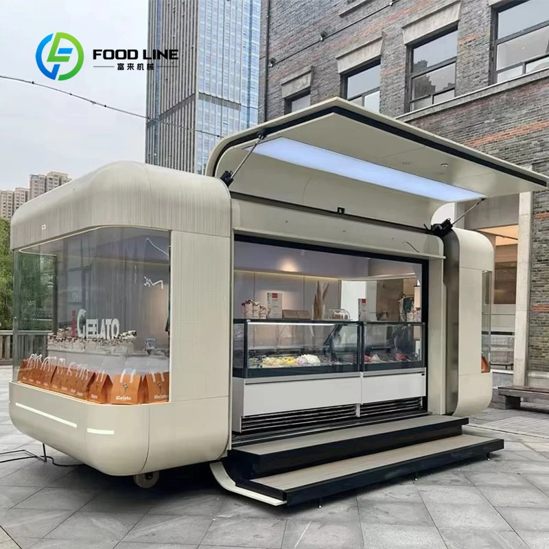 Mobile Ice Cream Bar with Cold Storage Freezer and Drink Station Food Truck for Beverage