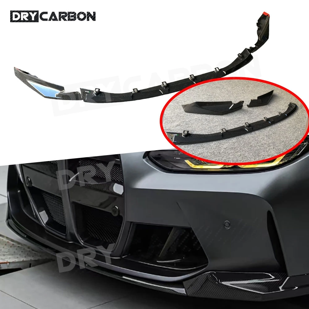 

DRY CARBON Dry Carbon Fiber Front Bumper Lip Splitters Spoiler Lip Body Kits For BMW G80 M3 G82 G83 M4 2021+ FRP