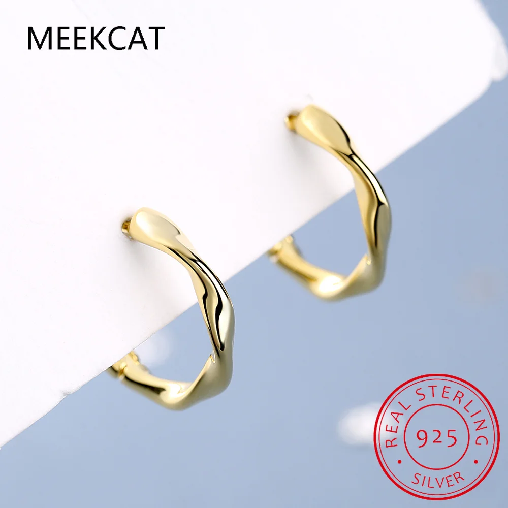 925 Sterling Silver Minimalist Twist Wave Hoop Earring For Child Girl Women Loop Earring Aretes Creole Huggies argola Jewelry