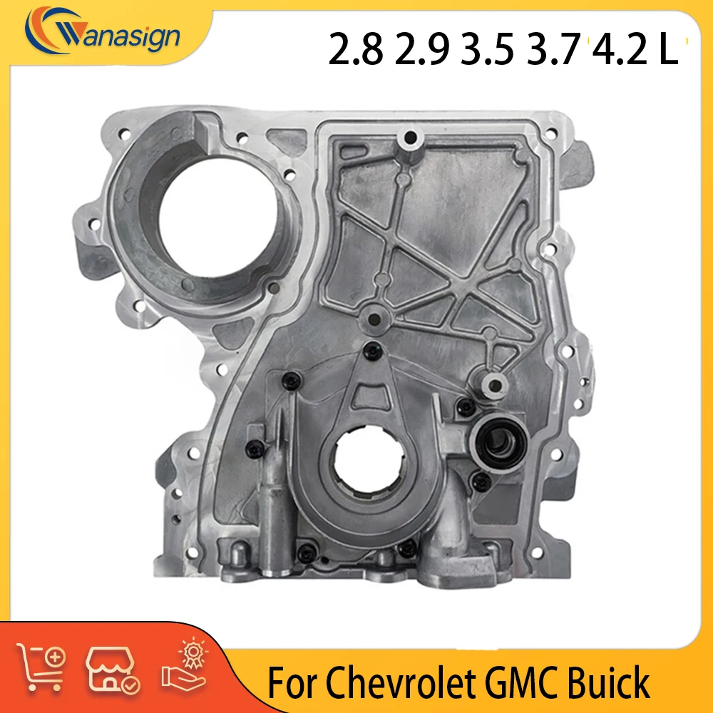 Engine Timing Chain Cover Oil Pump Fit 2.8 2.9 3.5 3.7 4.2 L L4 L5 L6 GAS DOHC For GMC Envoy Canyon Buick Rainier Chevrolet 3.7L