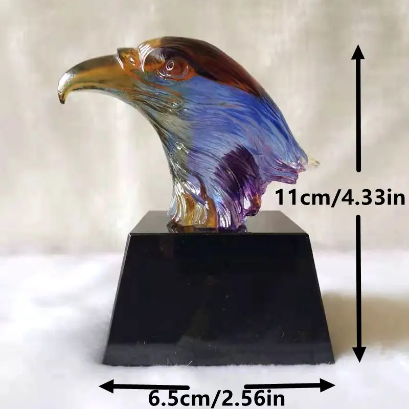 Spectacular Colored Glaze Eagle Collectible Figurine Statue Murano Glass Blown Artwork Animal Paperweight Gift Home Decor