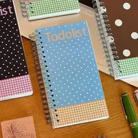 Korean Retro Creative Polka Dot Coil To-do List Student Handbook High-looking Ins Style Diy Notepad Spiral Binding Office Gift 4