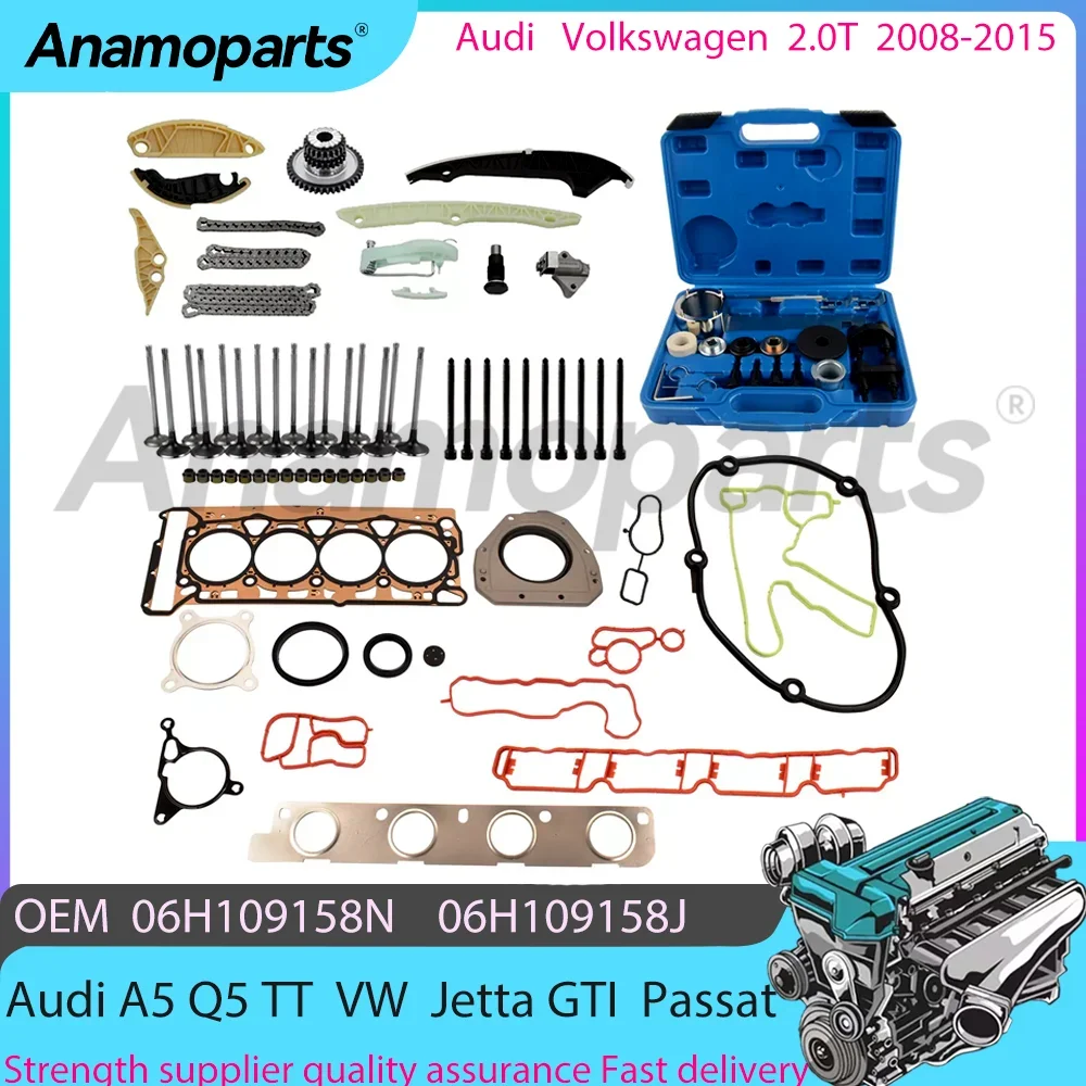 Engine timing chain repair kit fits for 2008-2015 EA888 Audi A3 A4 Q3 Q5 TT Volkswagen Jetta Passat CC GOLF 2.0T 06H109469AN