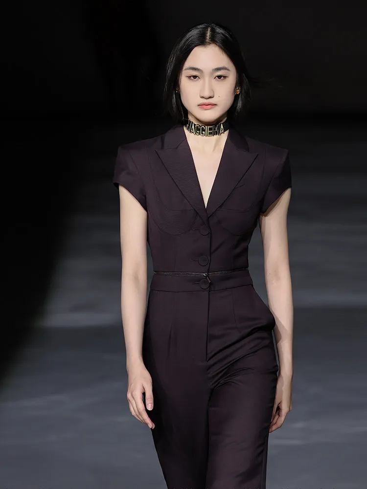 

Комбинезон MAGGIE MA с цветной молнией, съемный, с высокой талией, прямые длинные брюки, женский костюм, модный