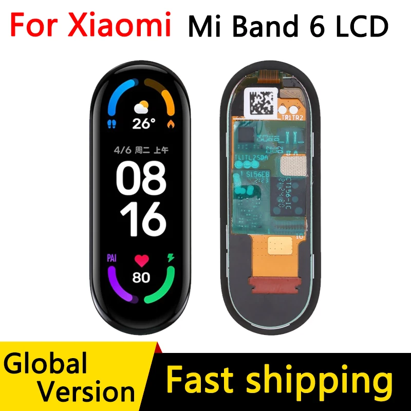 Display AMOLED para Xiaomi Mi Band 6, Pulseira Inteligente, Tela LCD, Reparação de Toque, Substituir Relógio, Suporte NFC