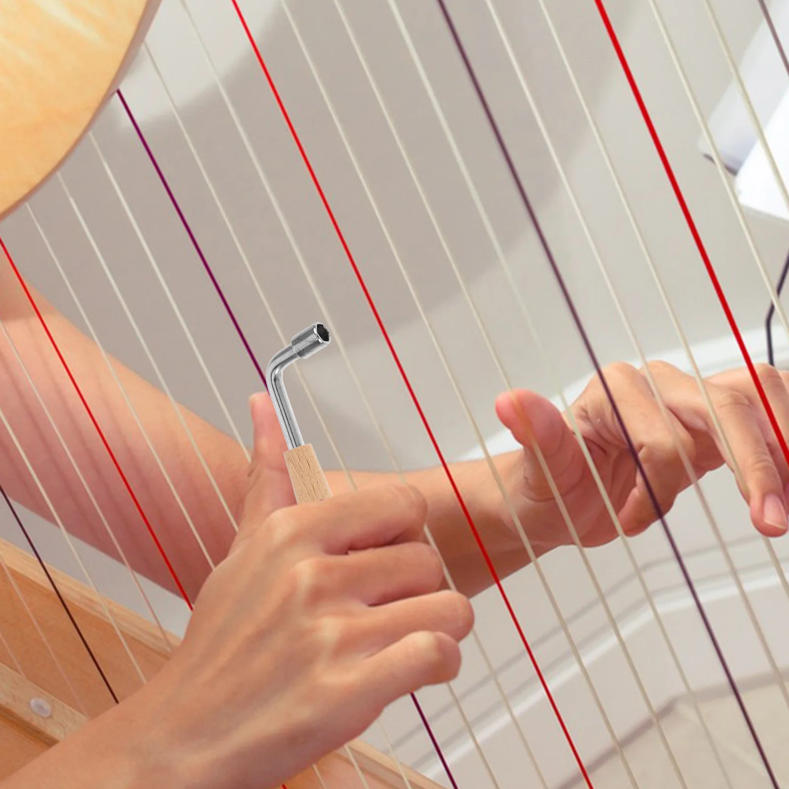 2 stücke Leier Harfe Stimmschlüssel 35X115 Für 7,0 Mm Sechseckige Holz Heringe Edelstahl Holz Reparatur Werkzeug Harfe Tuning steckschlüssel