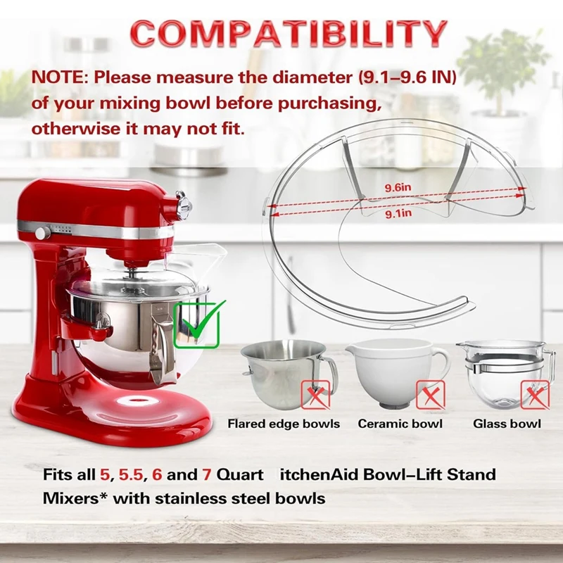 خلاط بوعاء من الفولاذ المقاوم للصدأ ، درع صب ، ملحقات المطبخ ، واقي رش ، كوارت ، 6 قيراط ، 7 قيراط ، 8 قيراط