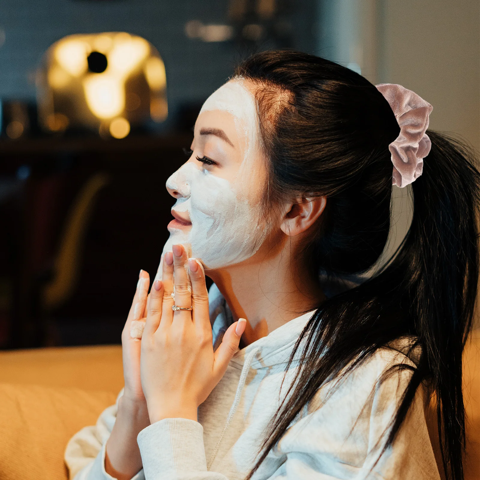 

6pcs Scrunchies Elastic Bands Women Durable Soft Ties Stylish Ponytail Holders For Thick Thin Vintage Cloth Hair