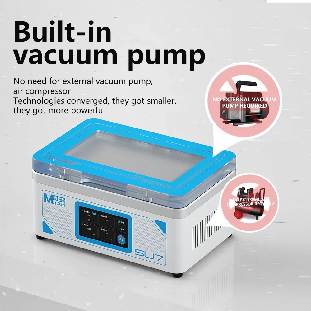 MaAnt SU7 الهاتف المحمول شاشة تعمل باللمس فراغ آلة تصفيح إزالة الرغوة وسادة هوائية تناسب شاشة LCD منحنية مسطحة الضغط التكامل