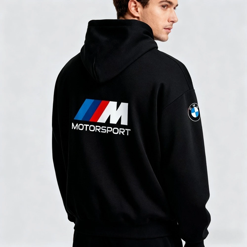 BMW M Motorsport البلوزات المطبوعة هوديي سيارة الرياضة مروحة BMW سائق كلاسيكي مريح نمط سترة Crewneck اختر من العديد من الألوان
