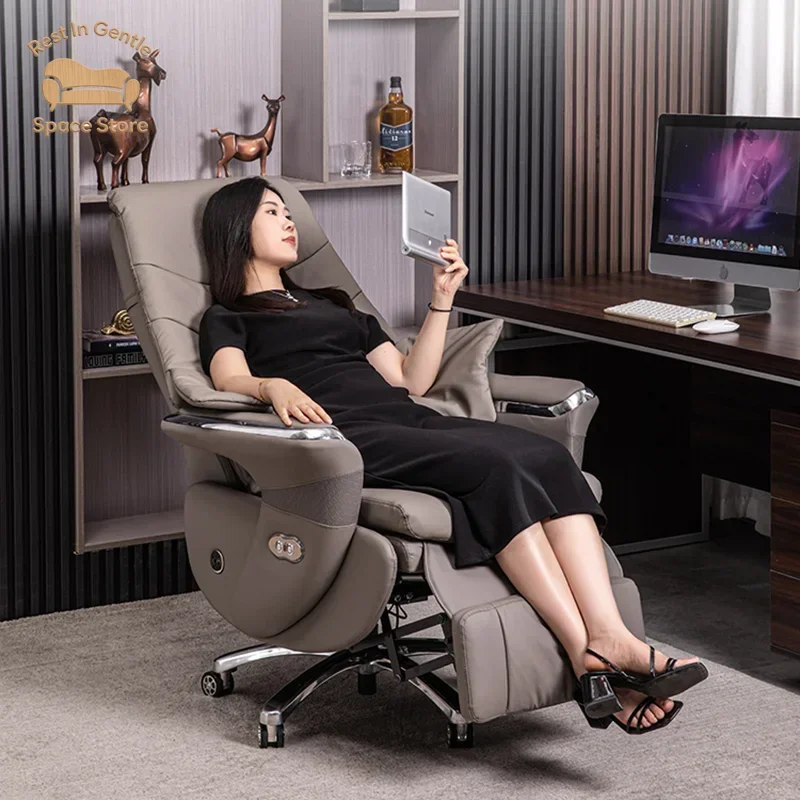 Genuine Leather Office Chair Comfortable Adjustable Conference Office Chair Modern Designer Sedie Scrivania Balcony Furniture