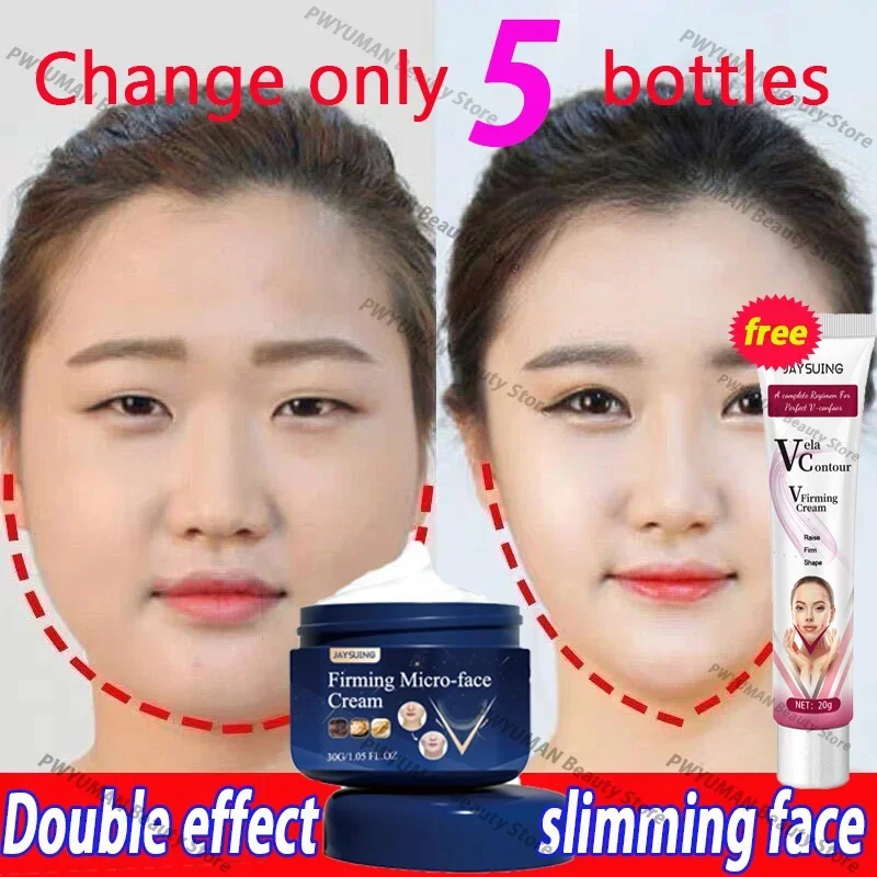 

V Shape Slimming Cream Dual Effect Tighten Remove Double Chin Firm Mandibular line Face Muscle Fat Burning Anti Age Moisturizer