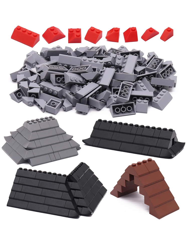 MARUMINE 114-teiliges Dachziegel-Set MOC Bausteine Teile-Set Stadt Haus Straßenansicht Bauklötze DIY Zubehör Kompatibel mit 6119
