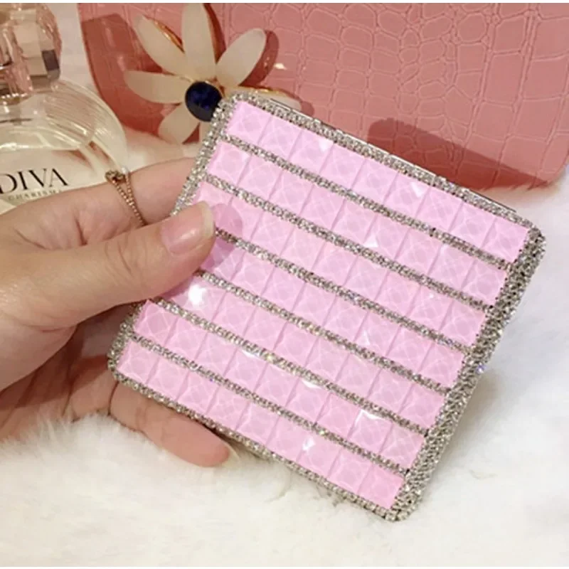 

20ps Creative Gifts, Automatic Open Lid Leather Cigarette Case Full Diamond Cigarette Case