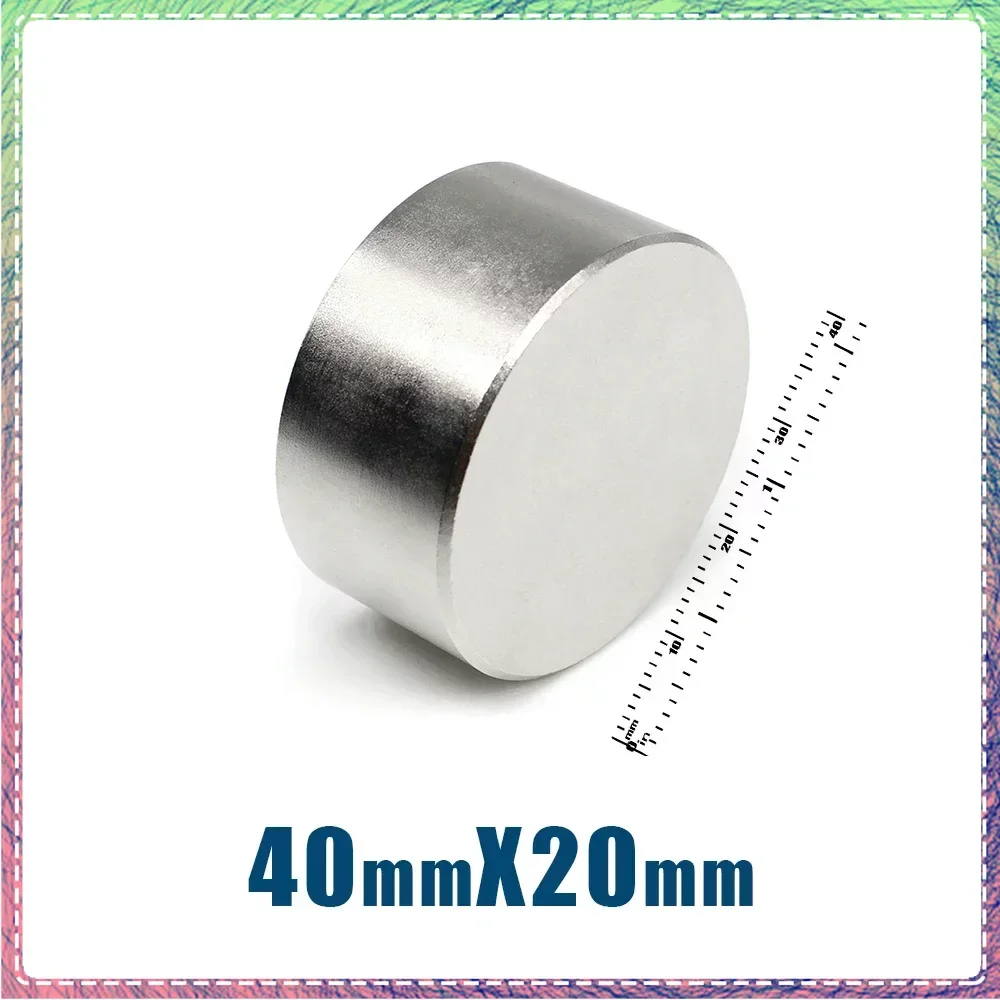 

1/2/5Pcs Circular Strong Permanent Magnet 40x20mm N35 Long Disc Rare Earth Magnetic Round Neodymium Powerful Magnet