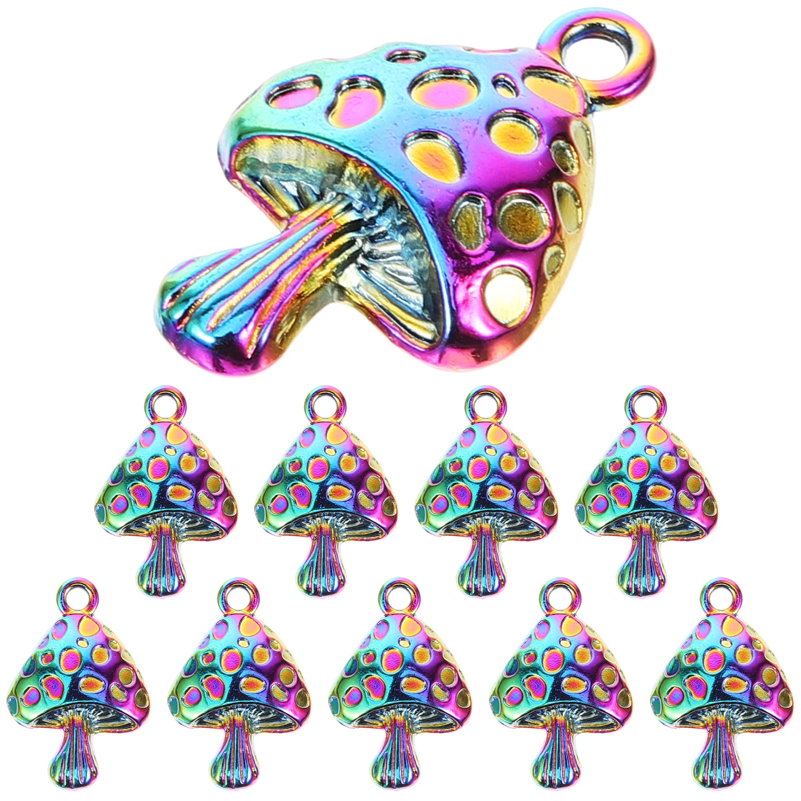 

10Pcs Compact Mushroom Necklace Charms Decorative Ornaments for DIY Crafts Lightweight Comfortable Mushroom Charms