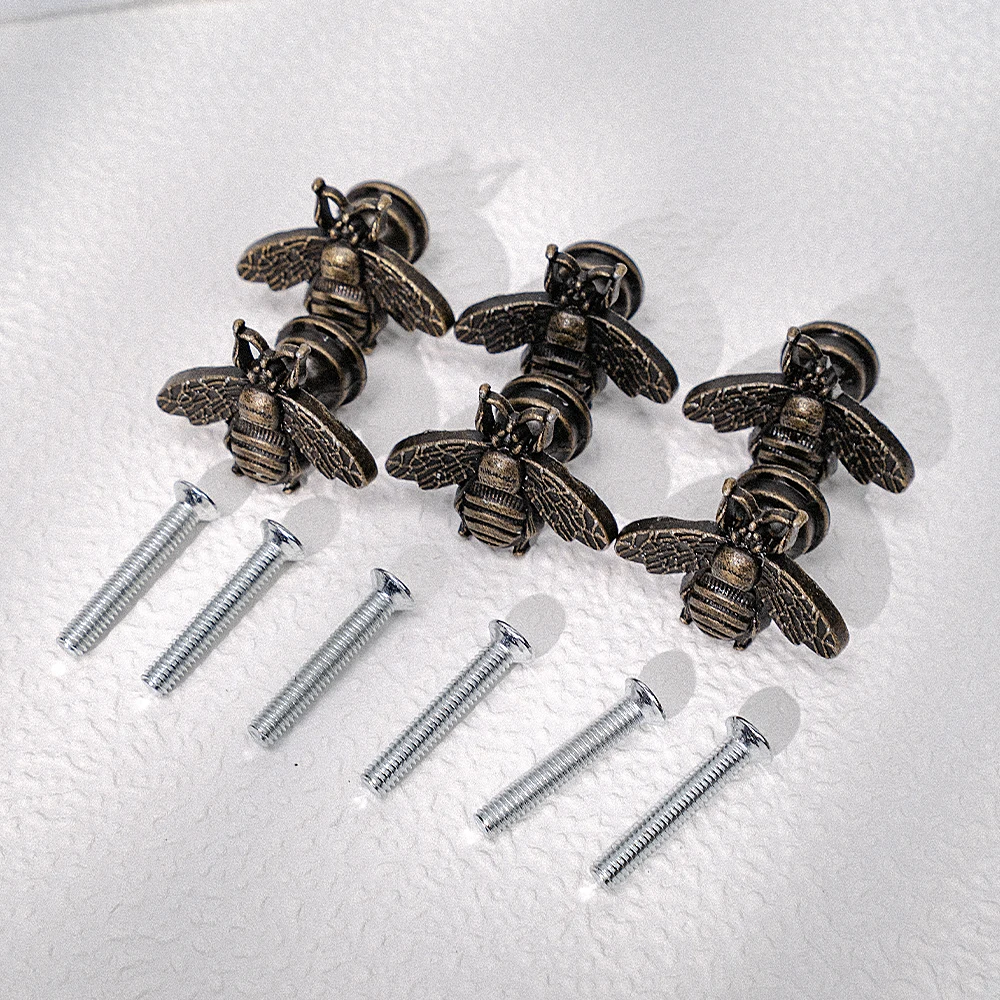 6-pack bee-shaped jewelry cabinet drawer retro metal handles
