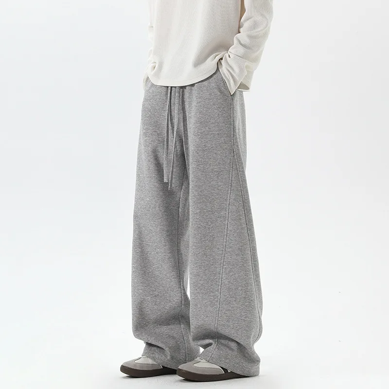 American High Street Scimitar Pants Men's Spring Autumn Trendy Brand Wide-leg Sweatpants Retro Loose Straight Casual Pants